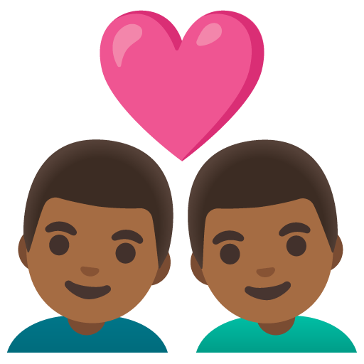 Couple with Heart: Man, Man, Medium-Dark Skin Tone