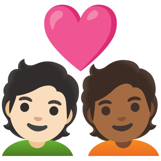 Couple with Heart: Person, Person, Light Skin Tone, Medium-Dark Skin Tone