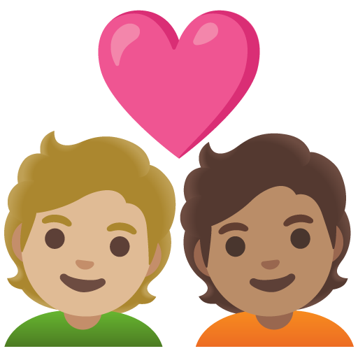 Couple with Heart: Person, Person, Medium-Light Skin Tone, Medium Skin Tone