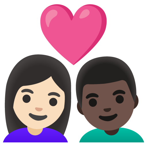 Couple with Heart: Woman, Man, Light Skin Tone, Dark Skin Tone