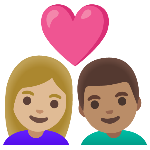 Couple with Heart: Woman, Man, Medium-Light Skin Tone, Medium Skin Tone