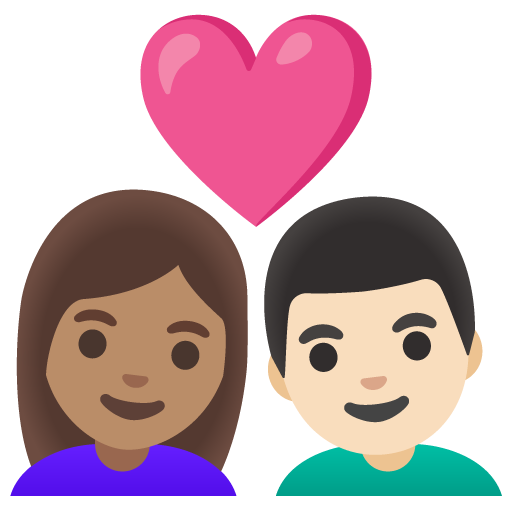 Couple with Heart: Woman, Man, Medium Skin Tone, Light Skin Tone