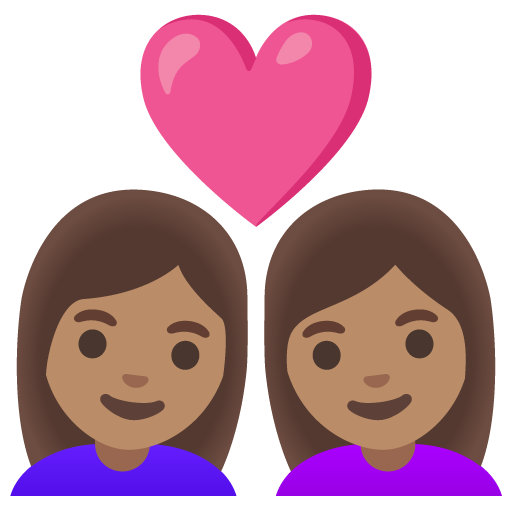 Couple with Heart: Woman, Woman, Medium Skin Tone