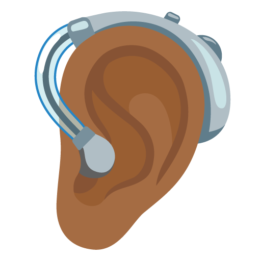 Ear with Hearing Aid: Medium-Dark Skin Tone