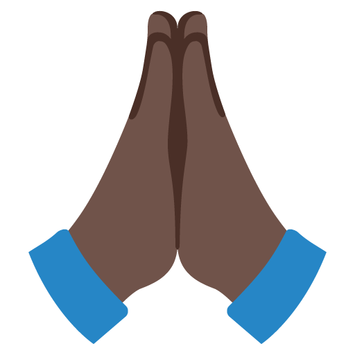 Folded Hands: Dark Skin Tone