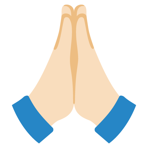 Folded Hands: Light Skin Tone
