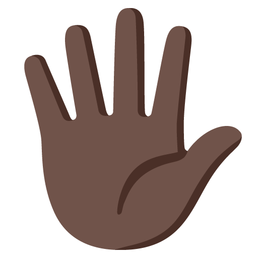 Hand with Fingers Splayed: Dark Skin Tone