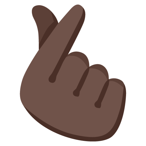 Hand with Index Finger and Thumb Crossed: Dark Skin Tone
