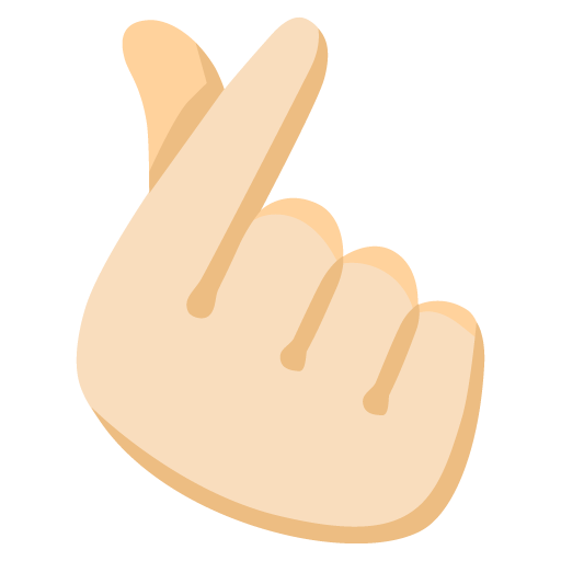 Hand with Index Finger and Thumb Crossed: Light Skin Tone