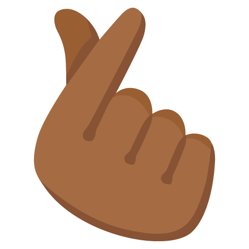 Hand with Index Finger and Thumb Crossed: Medium-Dark Skin Tone