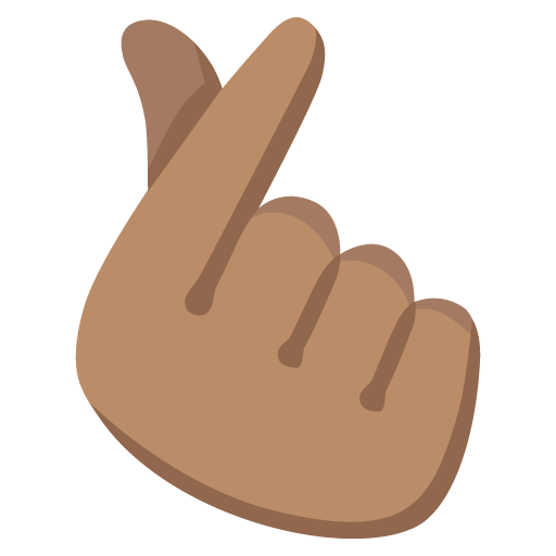 Hand with Index Finger and Thumb Crossed: Medium Skin Tone