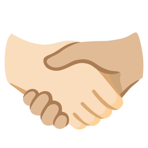 Handshake: Light Skin Tone, Medium-Light Skin Tone
