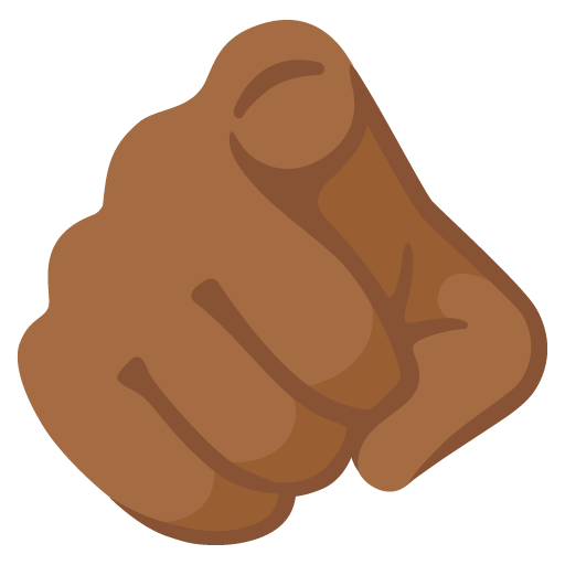 Index Pointing at the Viewer: Medium-Dark Skin Tone