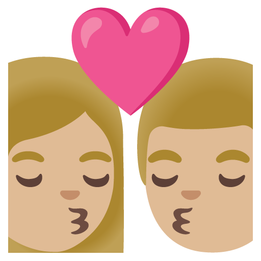 Kiss: Woman, Man, Medium-Light Skin Tone