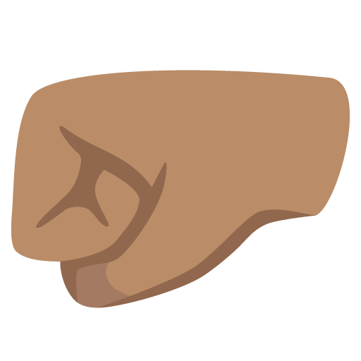Left-Facing Fist: Medium Skin Tone