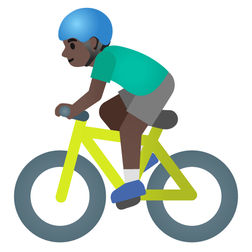 Man Biking: Dark Skin Tone