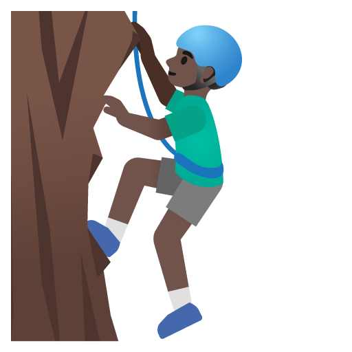 Man Climbing: Dark Skin Tone