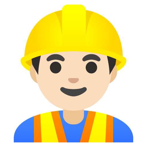 Man Construction Worker: Light Skin Tone