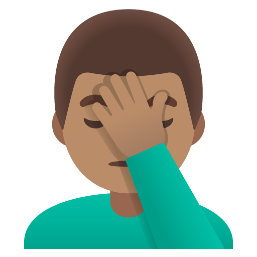 Man Facepalming: Medium Skin Tone