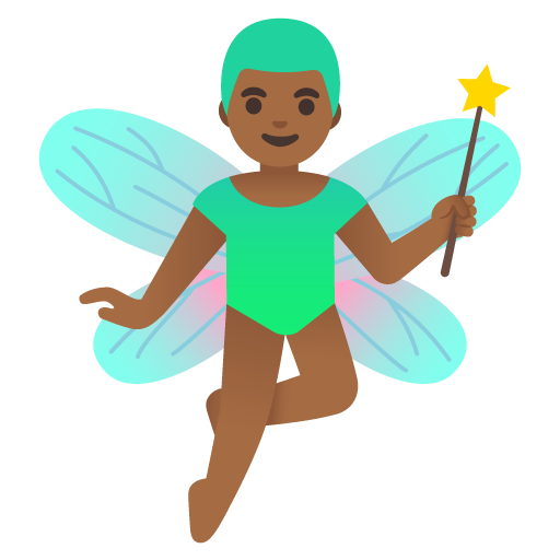 Man Fairy: Medium-Dark Skin Tone