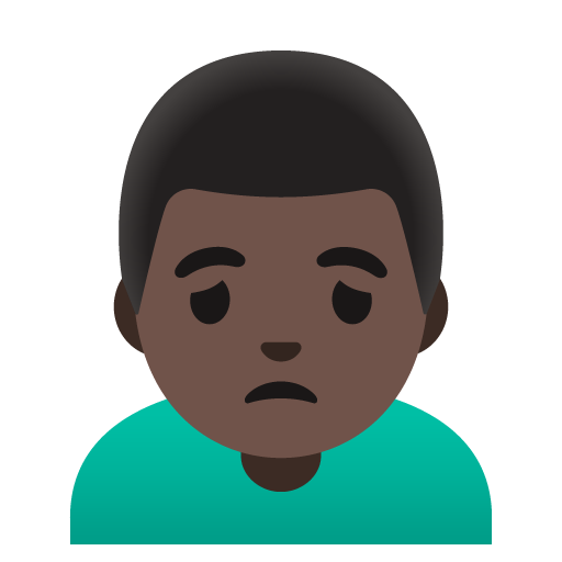 Man Frowning: Dark Skin Tone