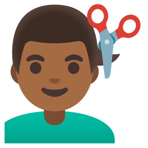Man Getting Haircut: Medium-Dark Skin Tone