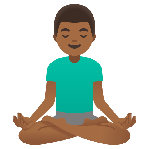 Man in Lotus Position: Medium-Dark Skin Tone