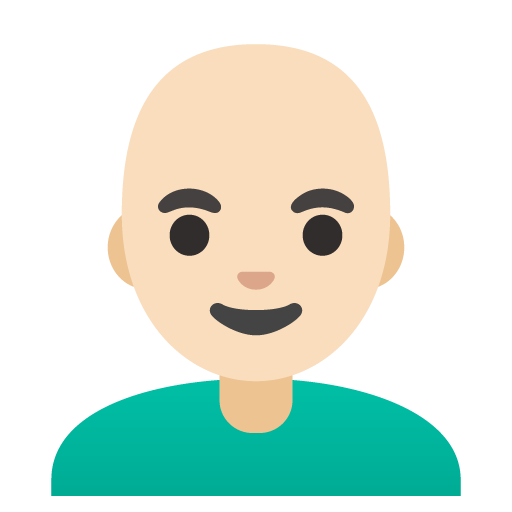 Man: Light Skin Tone, Bald