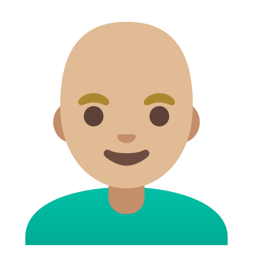 Man: Medium-Light Skin Tone, Bald