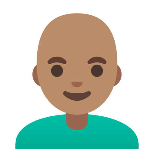 Man: Medium Skin Tone, Bald
