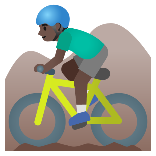 Man Mountain Biking: Dark Skin Tone