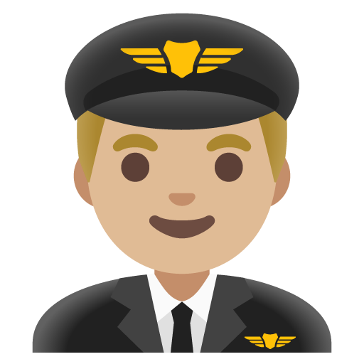 Man Pilot: Medium-Light Skin Tone