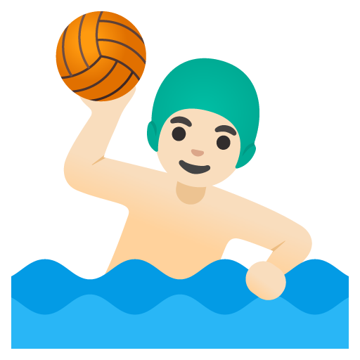Man Playing Water Polo: Light Skin Tone