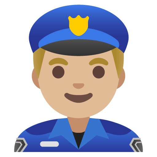 Man Police Officer: Medium-Light Skin Tone