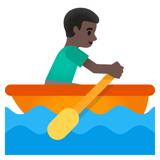 Man Rowing Boat: Dark Skin Tone
