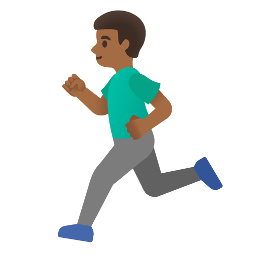 Man Running: Medium-Dark Skin Tone