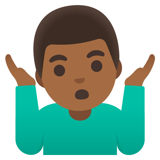 Man Shrugging: Medium-Dark Skin Tone