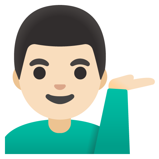 Man Tipping Hand: Light Skin Tone