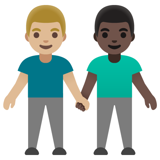 Men Holding Hands: Medium-Light Skin Tone, Dark Skin Tone