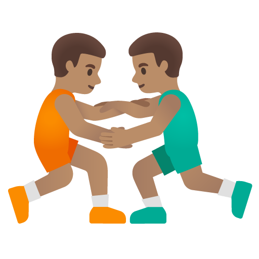 Men Wrestling: Medium Skin Tone