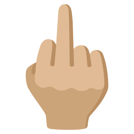 Middle Finger: Medium-Light Skin Tone