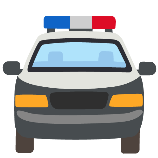 迎面驶来的警车