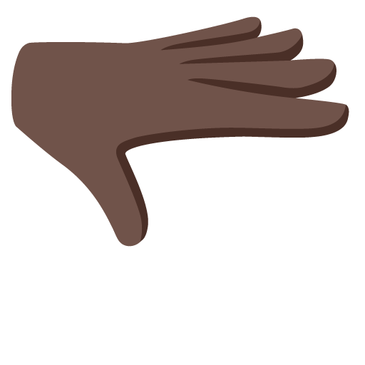 Palm Down Hand: Dark Skin Tone