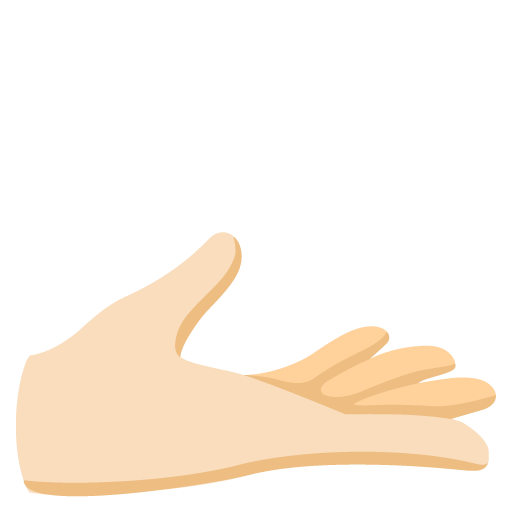 Palm Up Hand: Light Skin Tone