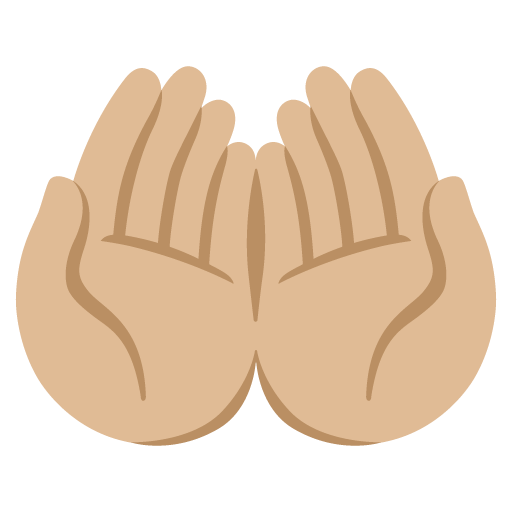 Palms Up Together: Medium-Light Skin Tone