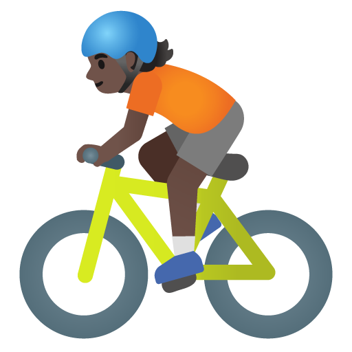 Person Biking: Dark Skin Tone