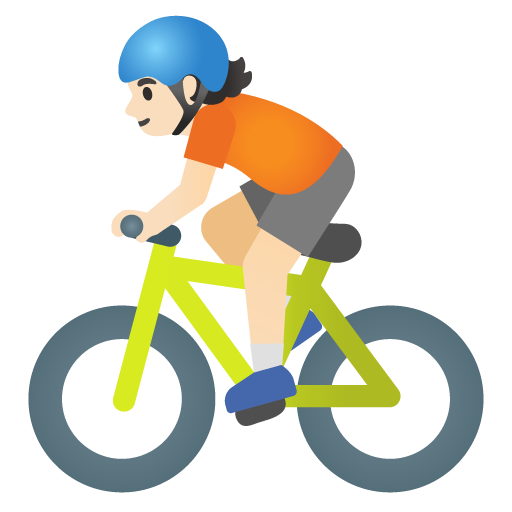 Person Biking: Light Skin Tone