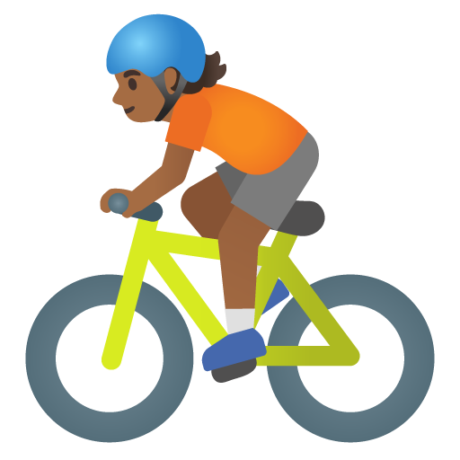 Person Biking: Medium-Dark Skin Tone