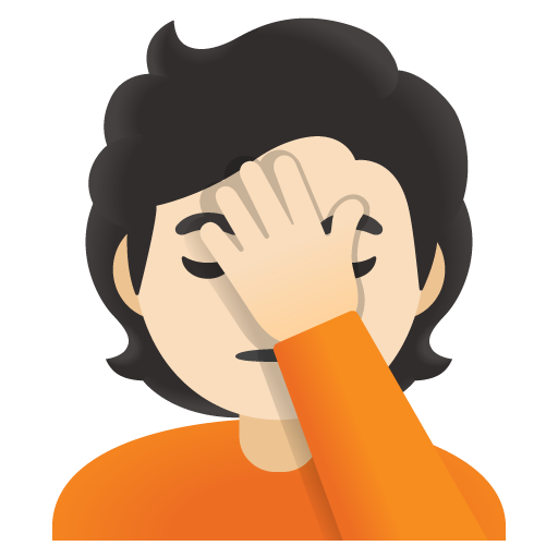 Person Facepalming: Light Skin Tone