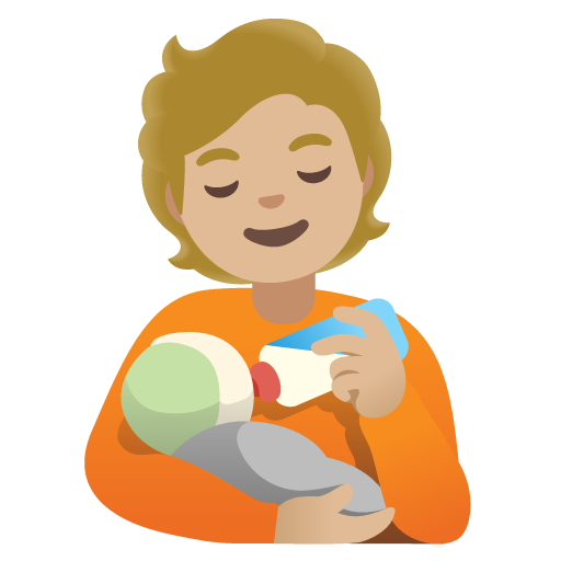 Person Feeding Baby: Medium-Light Skin Tone